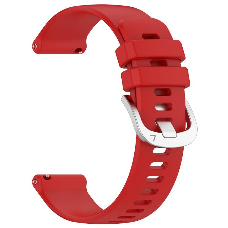 For Garmin Approach S50 20mm Liquid Glossy Silver Buckle Silicone Watch Band