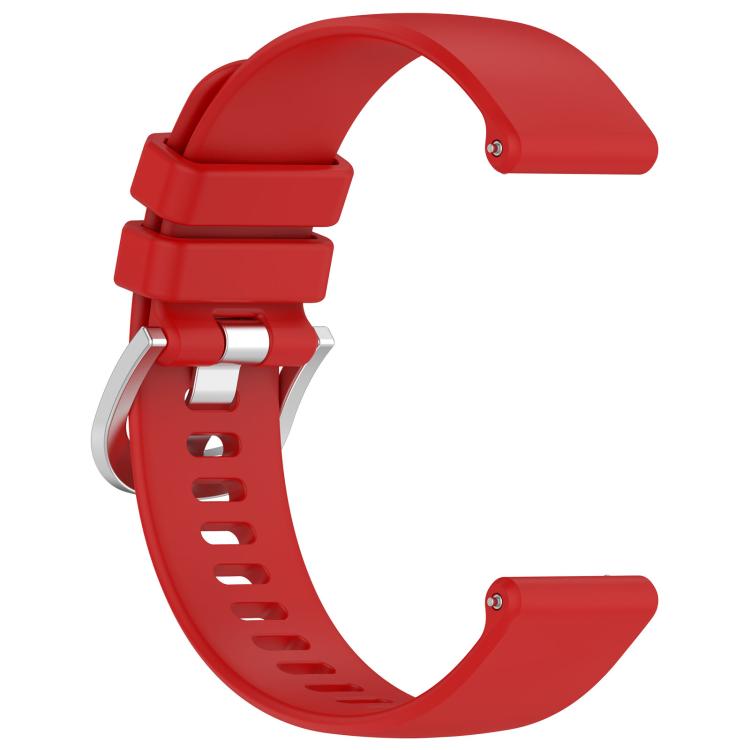 For Garmin Approach S50 20mm Liquid Glossy Silver Buckle Silicone Watch Band