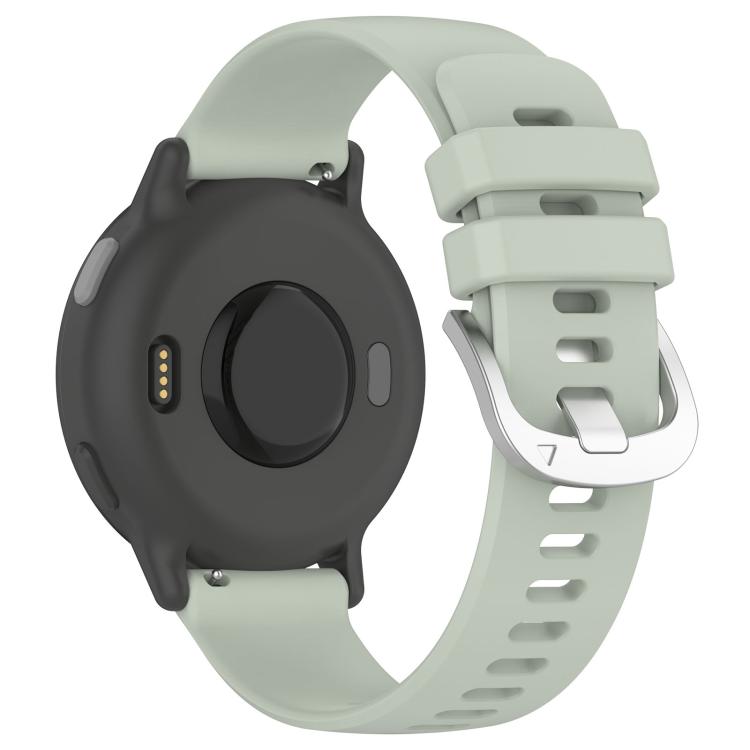 For Garmin Approach S50 20mm Liquid Glossy Silver Buckle Silicone Watch Band
