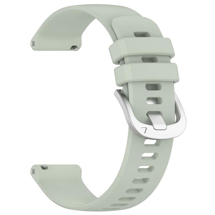 For Garmin Approach S50 20mm Liquid Glossy Silver Buckle Silicone Watch Band