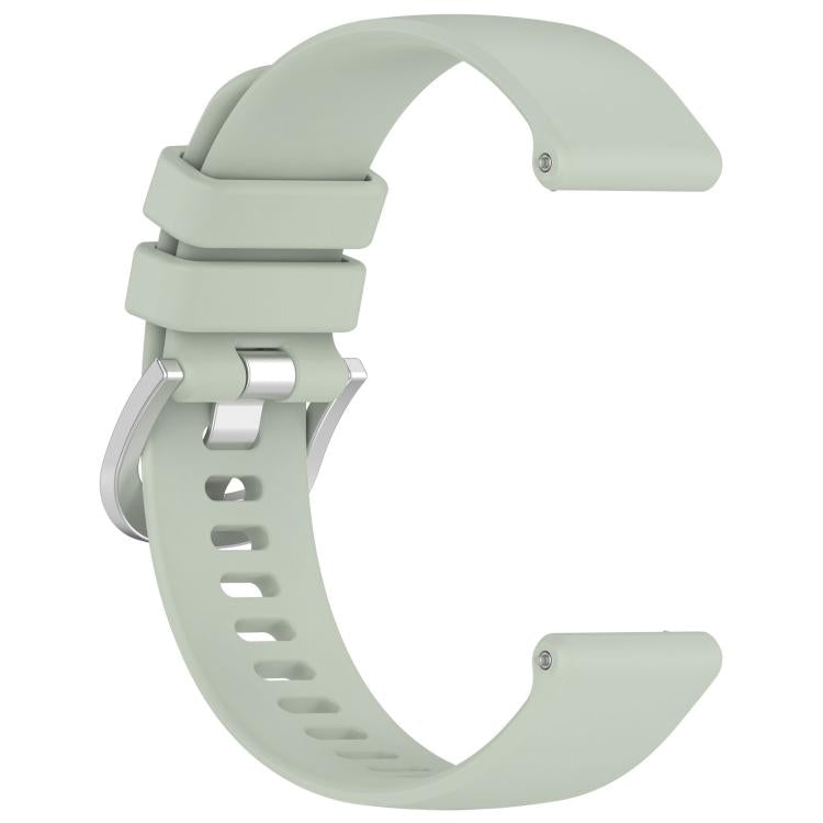 For Garmin Approach S50 20mm Liquid Glossy Silver Buckle Silicone Watch Band