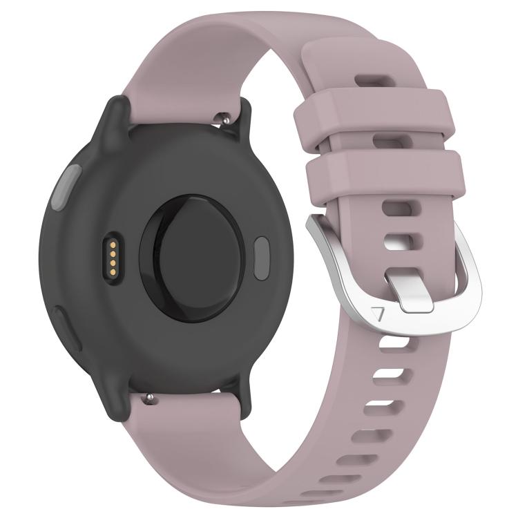 For Garmin Approach S50 20mm Liquid Glossy Silver Buckle Silicone Watch Band