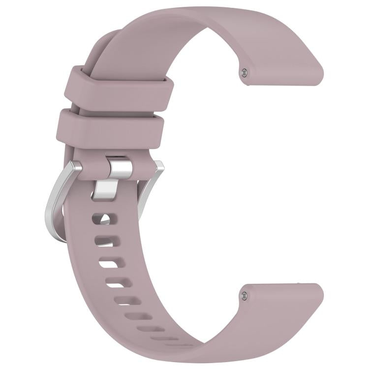 For Garmin Approach S50 20mm Liquid Glossy Silver Buckle Silicone Watch Band