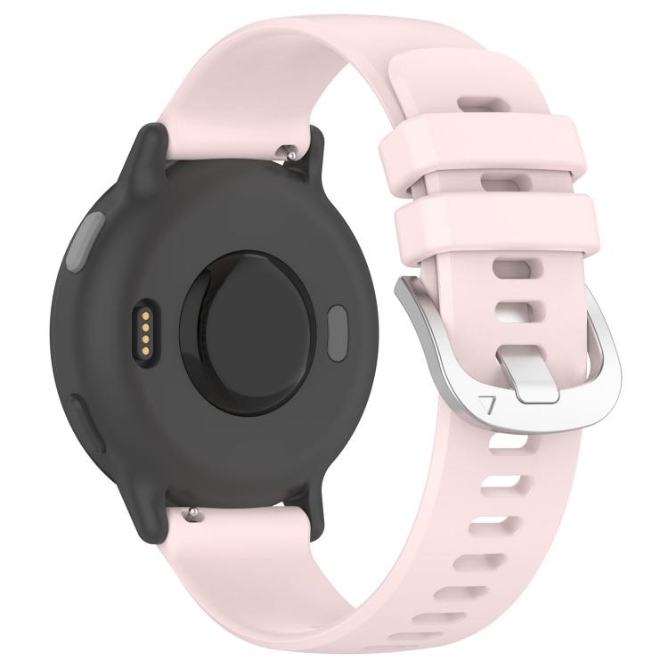 For Garmin Approach S50 20mm Liquid Glossy Silver Buckle Silicone Watch Band