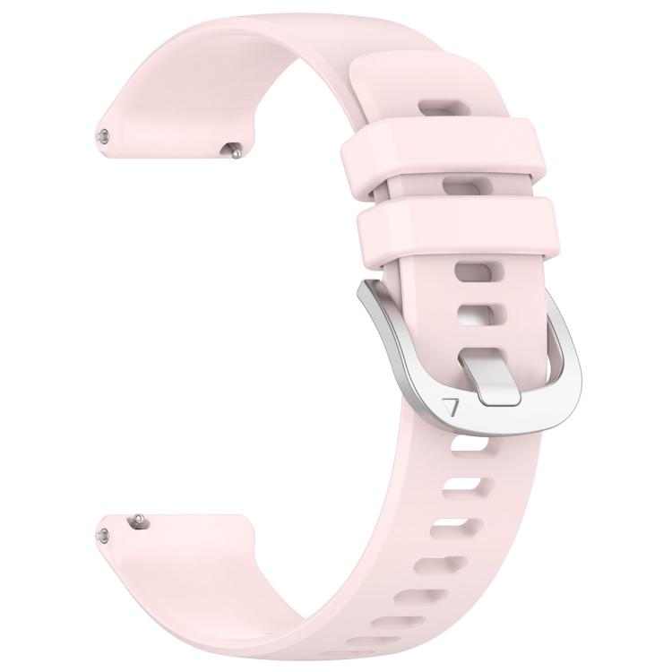 For Garmin Approach S50 20mm Liquid Glossy Silver Buckle Silicone Watch Band