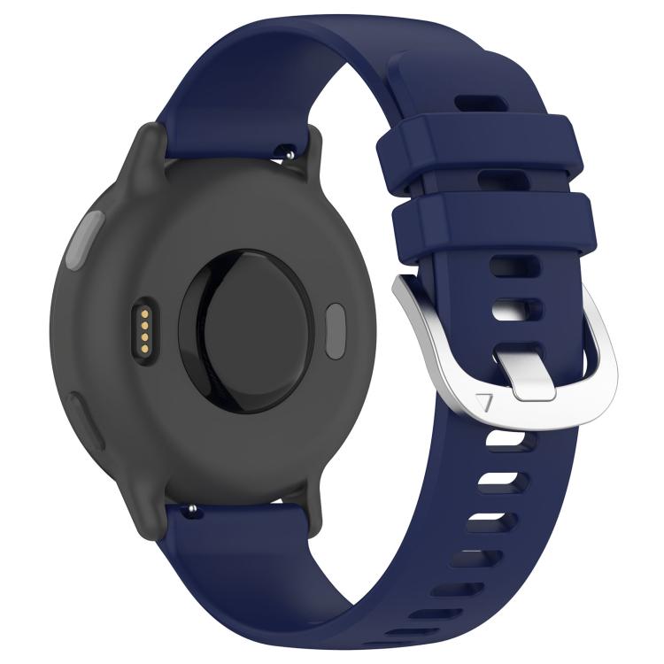 For Garmin Approach S50 20mm Liquid Glossy Silver Buckle Silicone Watch Band