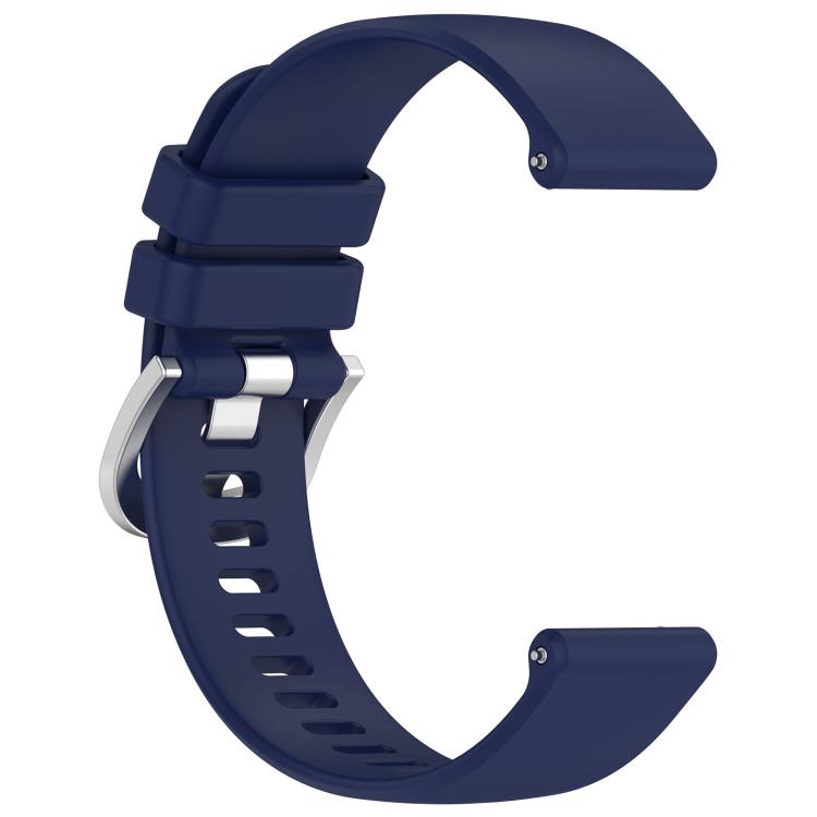 For Garmin Approach S50 20mm Liquid Glossy Silver Buckle Silicone Watch Band