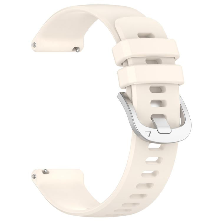 For Garmin Approach S50 20mm Liquid Glossy Silver Buckle Silicone Watch Band