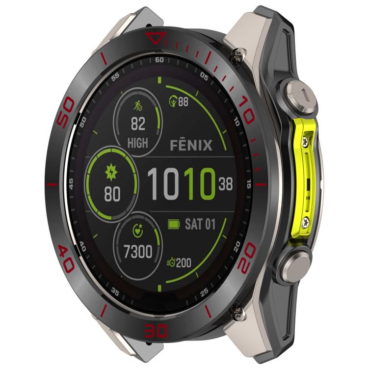 For Garmin Tactix 8 AMOLED 47mm Time Zone Style Stainless Steel Metal Watch Protective Ring