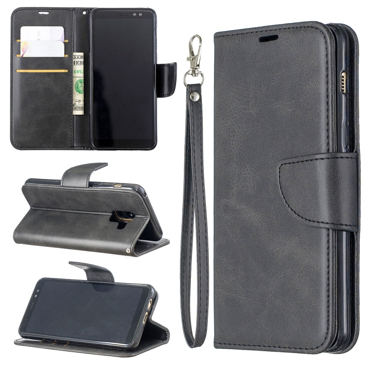 Retro Lambskin Texture Pure Color Horizontal Flip PU Leather Case for Galaxy A8 2018 & A530, with Holder & Card Slots & Wallet & Lanyard