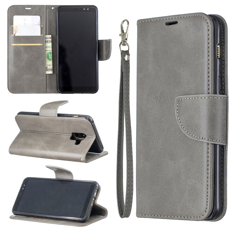 Retro Lambskin Texture Pure Color Horizontal Flip PU Leather Case for Galaxy A8 2018 & A530, with Holder & Card Slots & Wallet & Lanyard