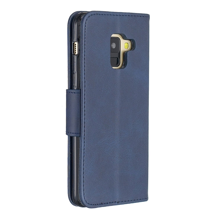 Retro Lambskin Texture Pure Color Horizontal Flip PU Leather Case for Galaxy A8 2018 & A530, with Holder & Card Slots & Wallet & Lanyard