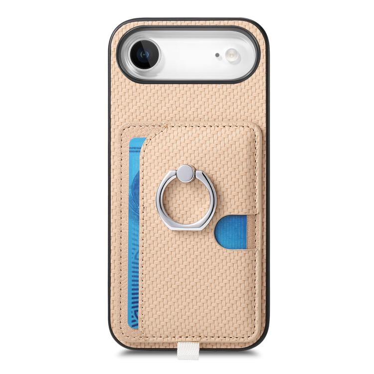 For iPhone Air Carbon Fiber Ring Side Insert Card Bag MagSafe Phone Case