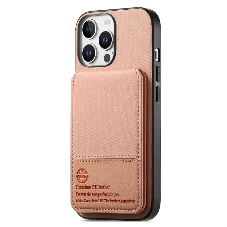 For iPhone 13 Pro Max Twill Fabric Leather Vertical Flip RFID Card Bag Phone Case