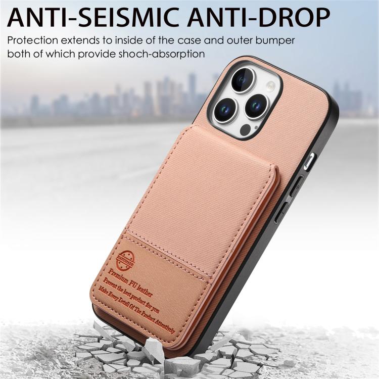 For iPhone 13 Pro Max Twill Fabric Leather Vertical Flip RFID Card Bag Phone Case
