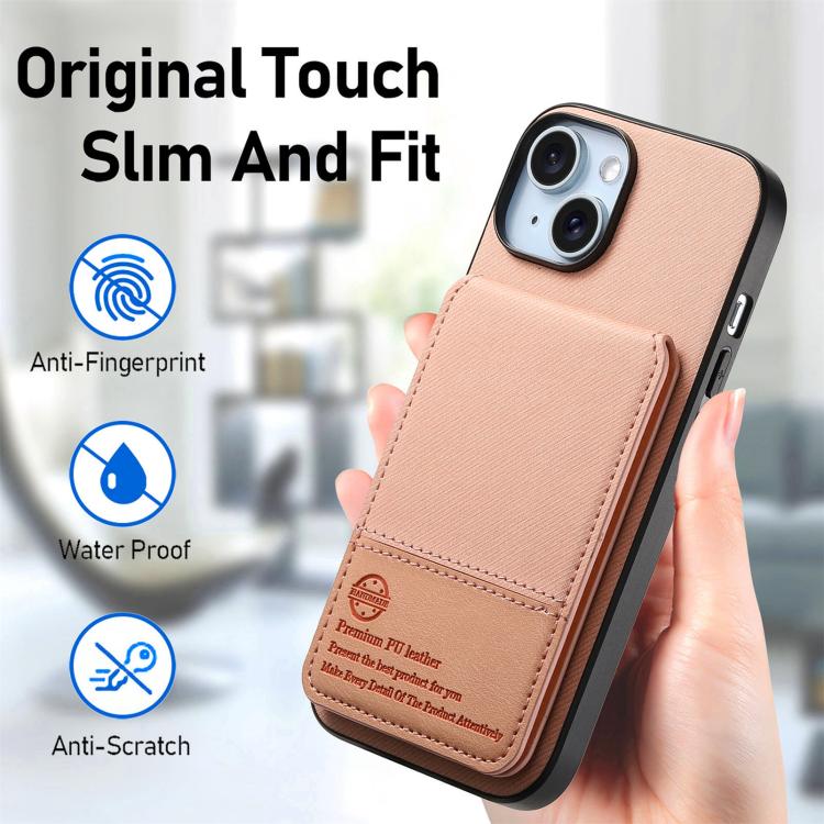 For iPhone 13 Twill Fabric Leather Vertical Flip RFID Card Bag Phone Case