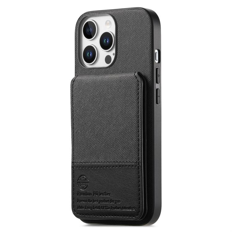 For iPhone 12 Pro Max Twill Fabric Leather Vertical Flip RFID Card Bag Phone Case