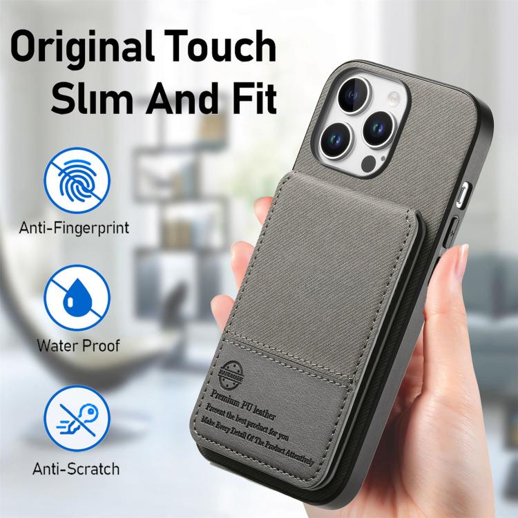 For iPhone 11 Pro Max Twill Fabric Leather Vertical Flip RFID Card Bag Phone Case