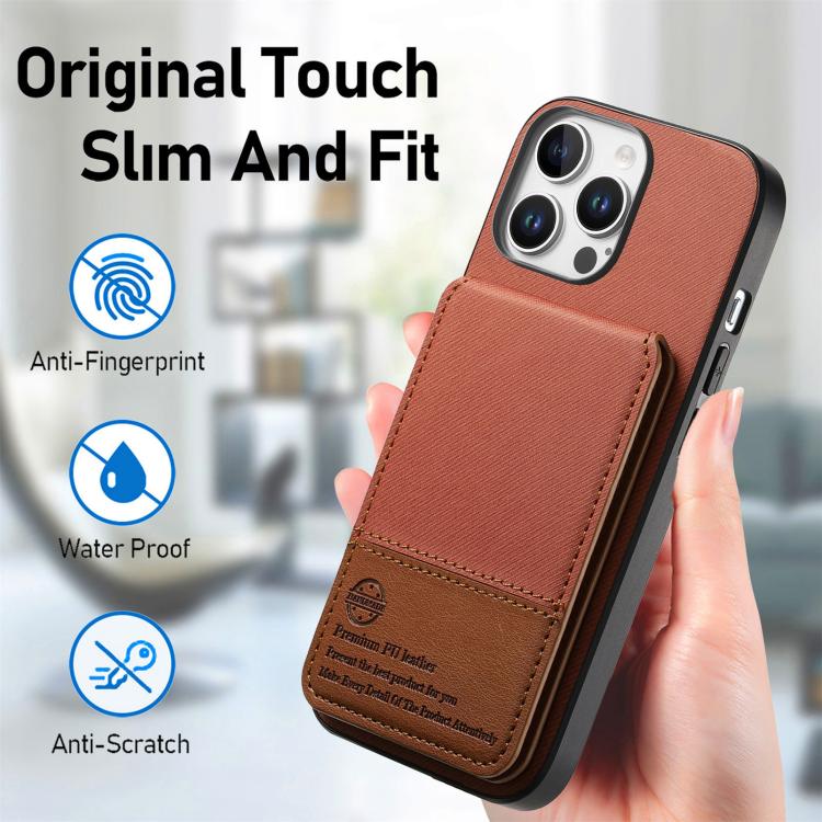 For iPhone 11 Pro Max Twill Fabric Leather Vertical Flip RFID Card Bag Phone Case