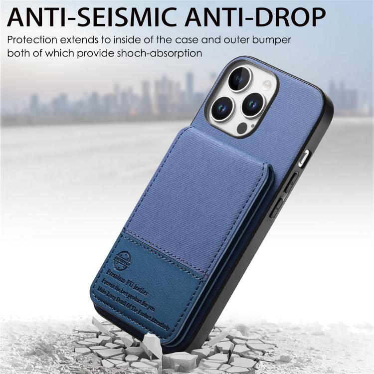 For iPhone 11 Pro Max Twill Fabric Leather Vertical Flip RFID Card Bag Phone Case