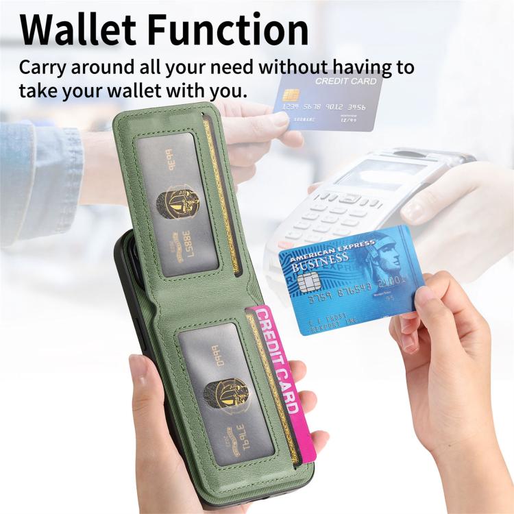 For iPhone 11 Twill Fabric Leather Vertical Flip RFID Card Bag Phone Case