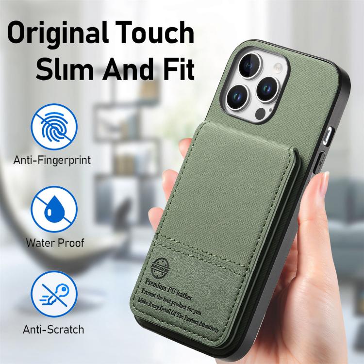 For iPhone 11 Pro Twill Fabric Leather Vertical Flip RFID Card Bag Phone Case