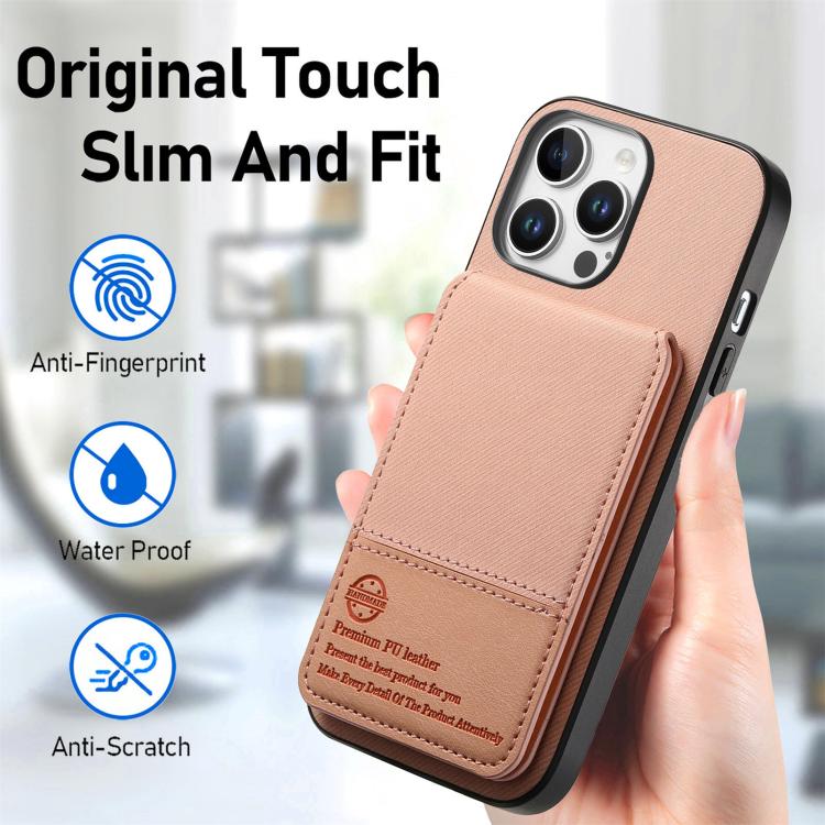 For iPhone 11 Pro Twill Fabric Leather Vertical Flip RFID Card Bag Phone Case