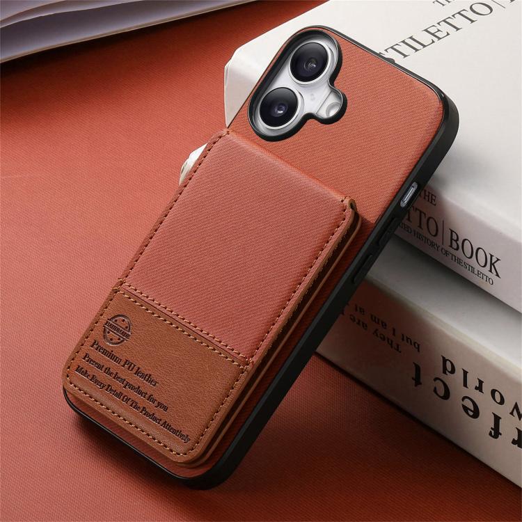 For iPhone 17 Twill Fabric Leather Vertical Flip RFID Card Bag Phone Case