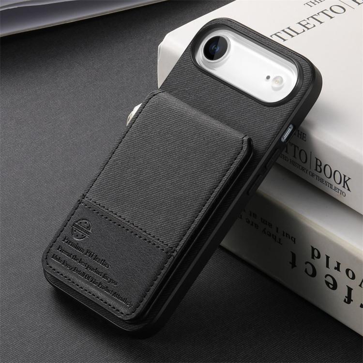 For iPhone Air Twill Fabric Leather Vertical Flip RFID Card Bag Phone Case
