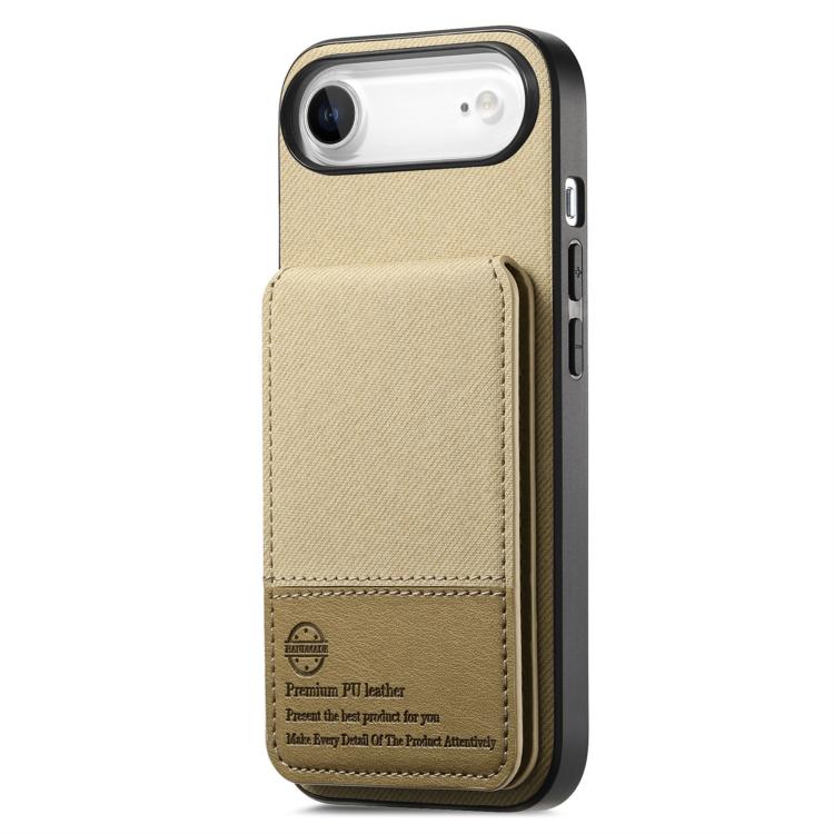 For iPhone Air Twill Fabric Leather Vertical Flip RFID Card Bag Phone Case
