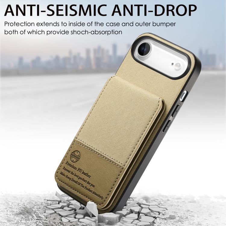 For iPhone Air Twill Fabric Leather Vertical Flip RFID Card Bag Phone Case