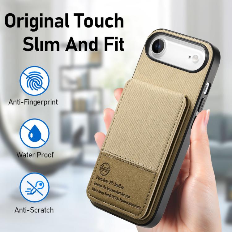 For iPhone Air Twill Fabric Leather Vertical Flip RFID Card Bag Phone Case