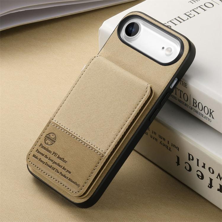 For iPhone Air Twill Fabric Leather Vertical Flip RFID Card Bag Phone Case