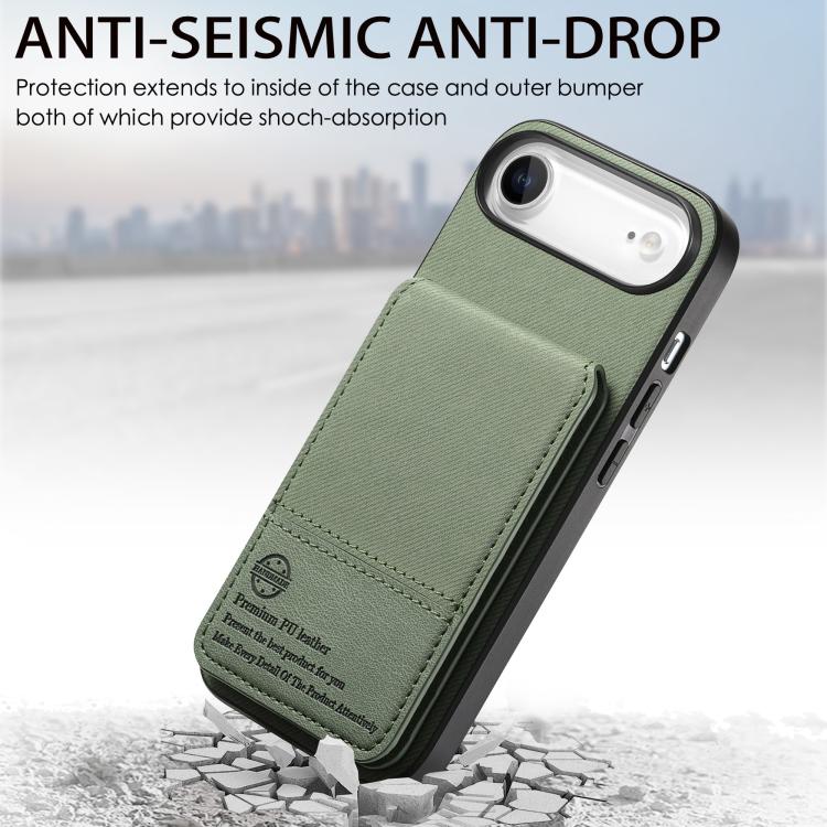 For iPhone Air Twill Fabric Leather Vertical Flip RFID Card Bag Phone Case