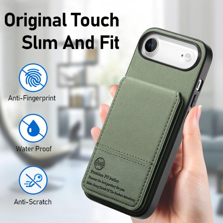 For iPhone Air Twill Fabric Leather Vertical Flip RFID Card Bag Phone Case