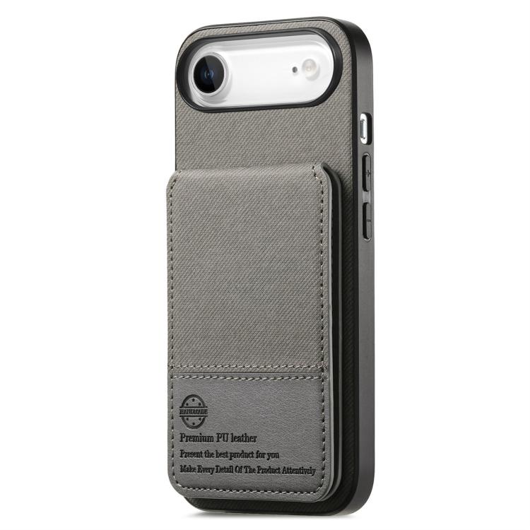 For iPhone Air Twill Fabric Leather Vertical Flip RFID Card Bag Phone Case