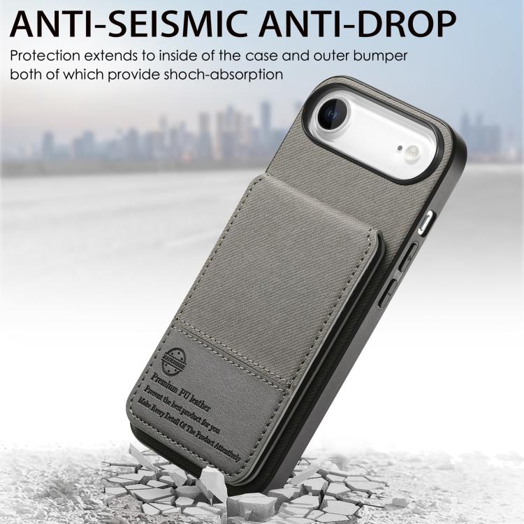 For iPhone Air Twill Fabric Leather Vertical Flip RFID Card Bag Phone Case