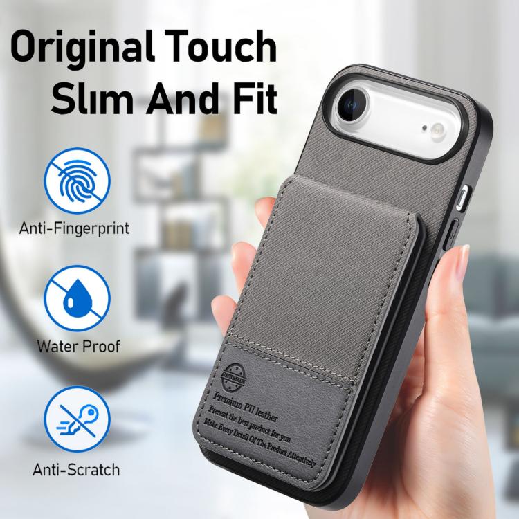 For iPhone Air Twill Fabric Leather Vertical Flip RFID Card Bag Phone Case