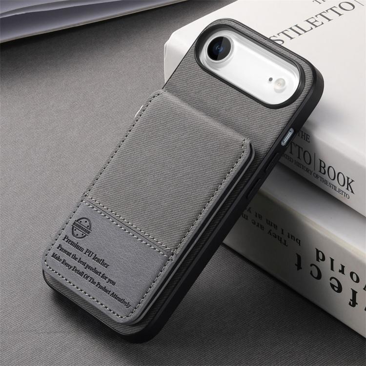 For iPhone Air Twill Fabric Leather Vertical Flip RFID Card Bag Phone Case
