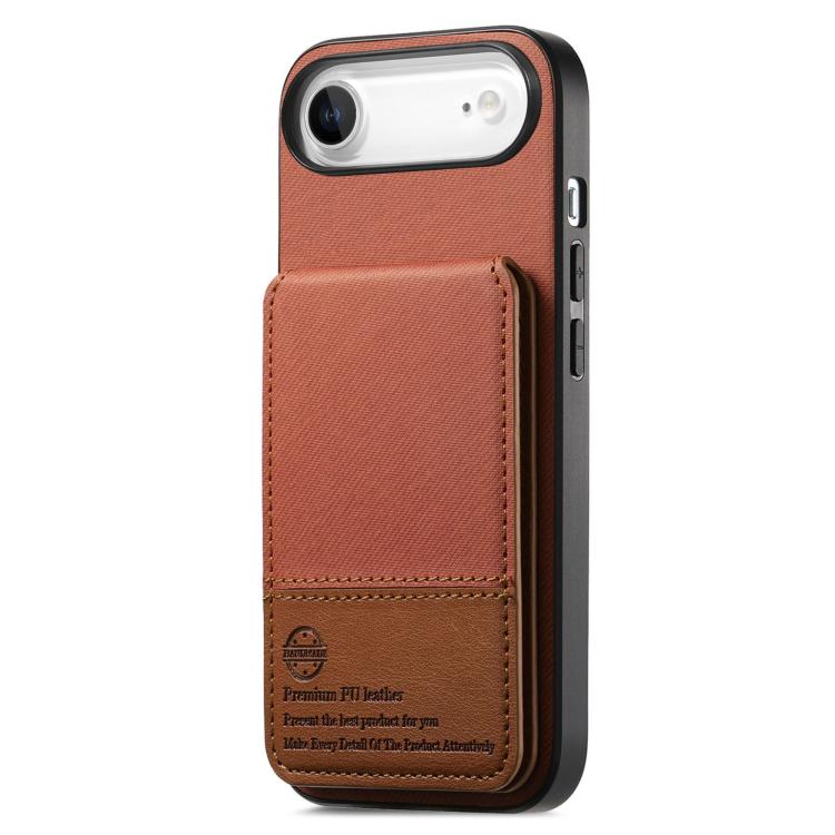 For iPhone Air Twill Fabric Leather Vertical Flip RFID Card Bag Phone Case