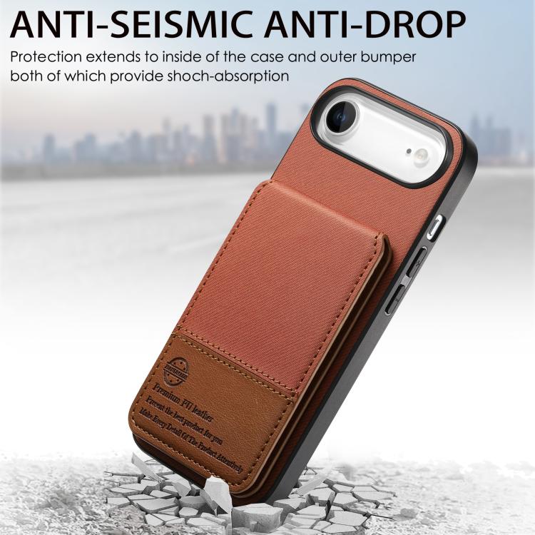 For iPhone Air Twill Fabric Leather Vertical Flip RFID Card Bag Phone Case