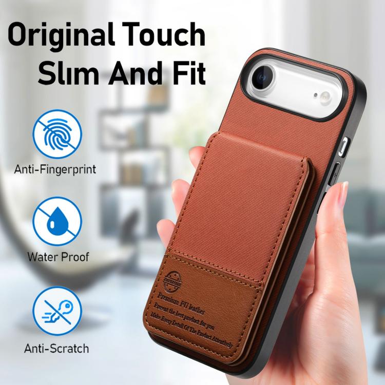 For iPhone Air Twill Fabric Leather Vertical Flip RFID Card Bag Phone Case