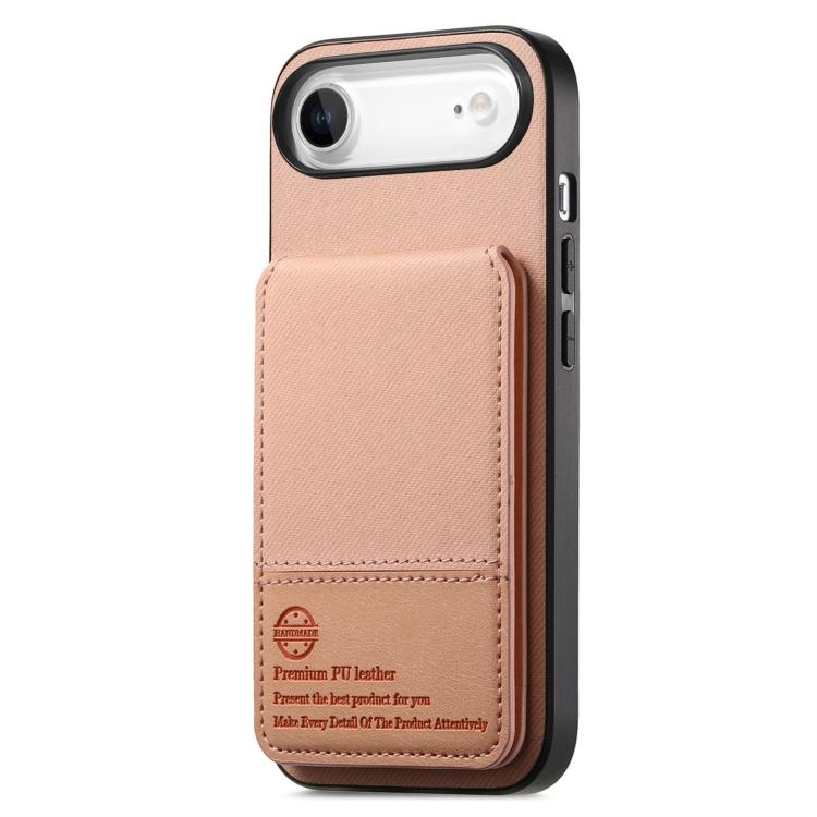 For iPhone Air Twill Fabric Leather Vertical Flip RFID Card Bag Phone Case