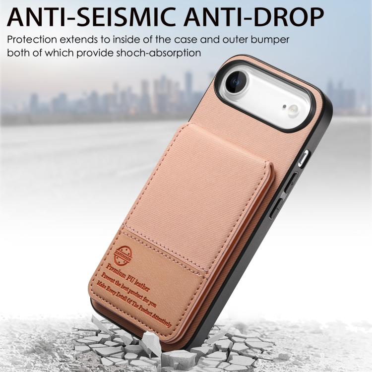 For iPhone Air Twill Fabric Leather Vertical Flip RFID Card Bag Phone Case