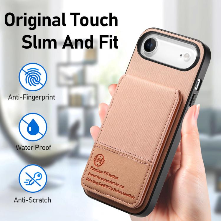 For iPhone Air Twill Fabric Leather Vertical Flip RFID Card Bag Phone Case