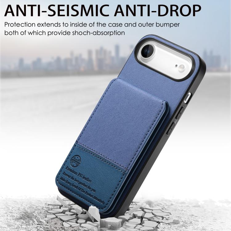 For iPhone Air Twill Fabric Leather Vertical Flip RFID Card Bag Phone Case