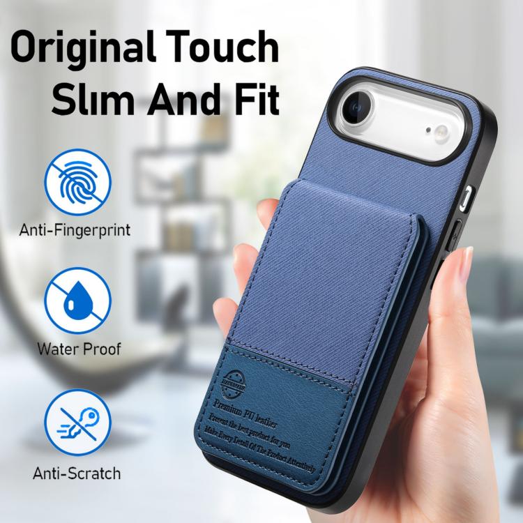 For iPhone Air Twill Fabric Leather Vertical Flip RFID Card Bag Phone Case
