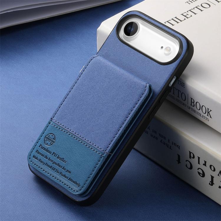 For iPhone Air Twill Fabric Leather Vertical Flip RFID Card Bag Phone Case