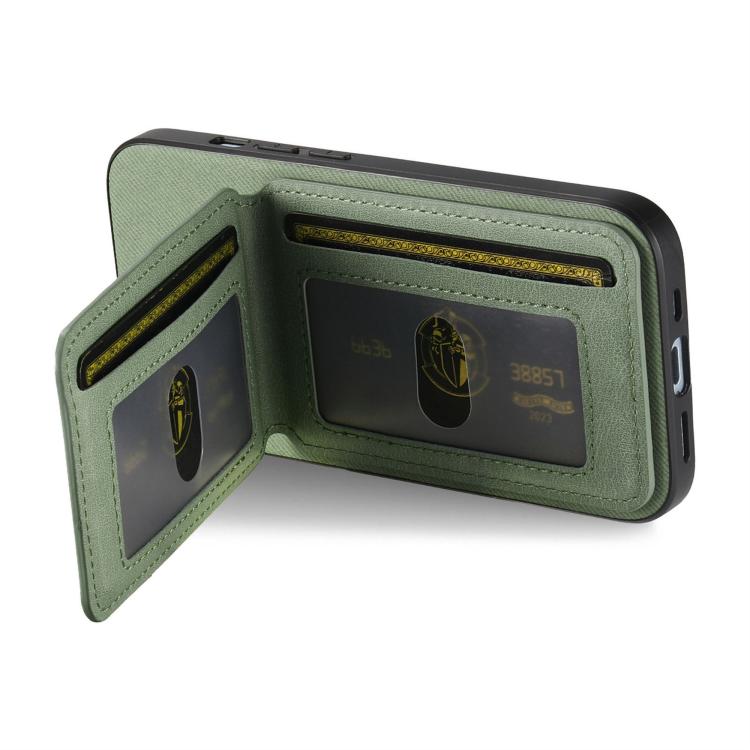 For iPhone 17 Pro Twill Fabric Leather Vertical Flip RFID Card Bag Phone Case