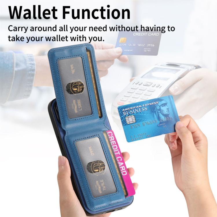 For iPhone 17 Pro Twill Fabric Leather Vertical Flip RFID Card Bag Phone Case